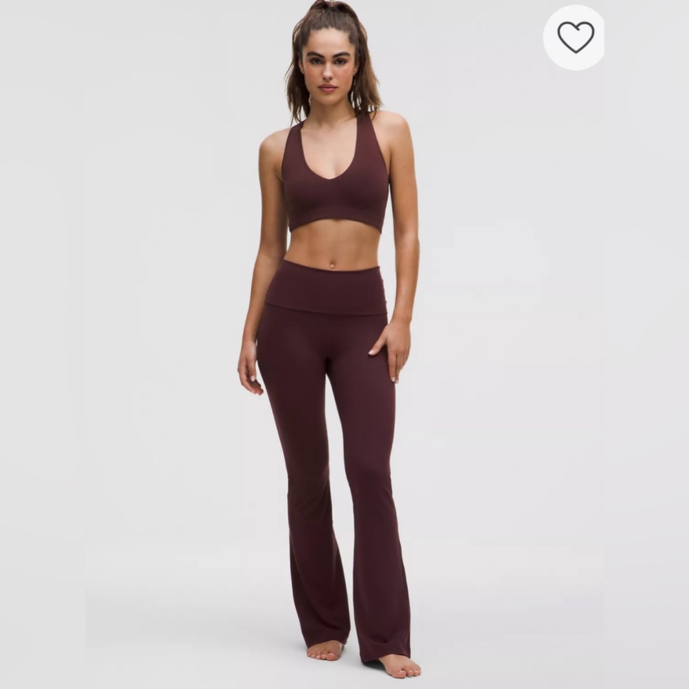 lululemon athletica foldover flare leggings - goodnight plum size 4